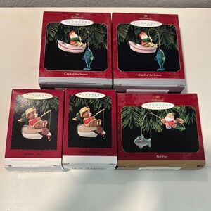 Hallmark Keepsake Ornament Collection - 5 Fishing themed pieces